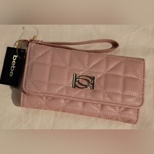 Brand New Bebe Pink Quilted Folding Wallet ForWomen